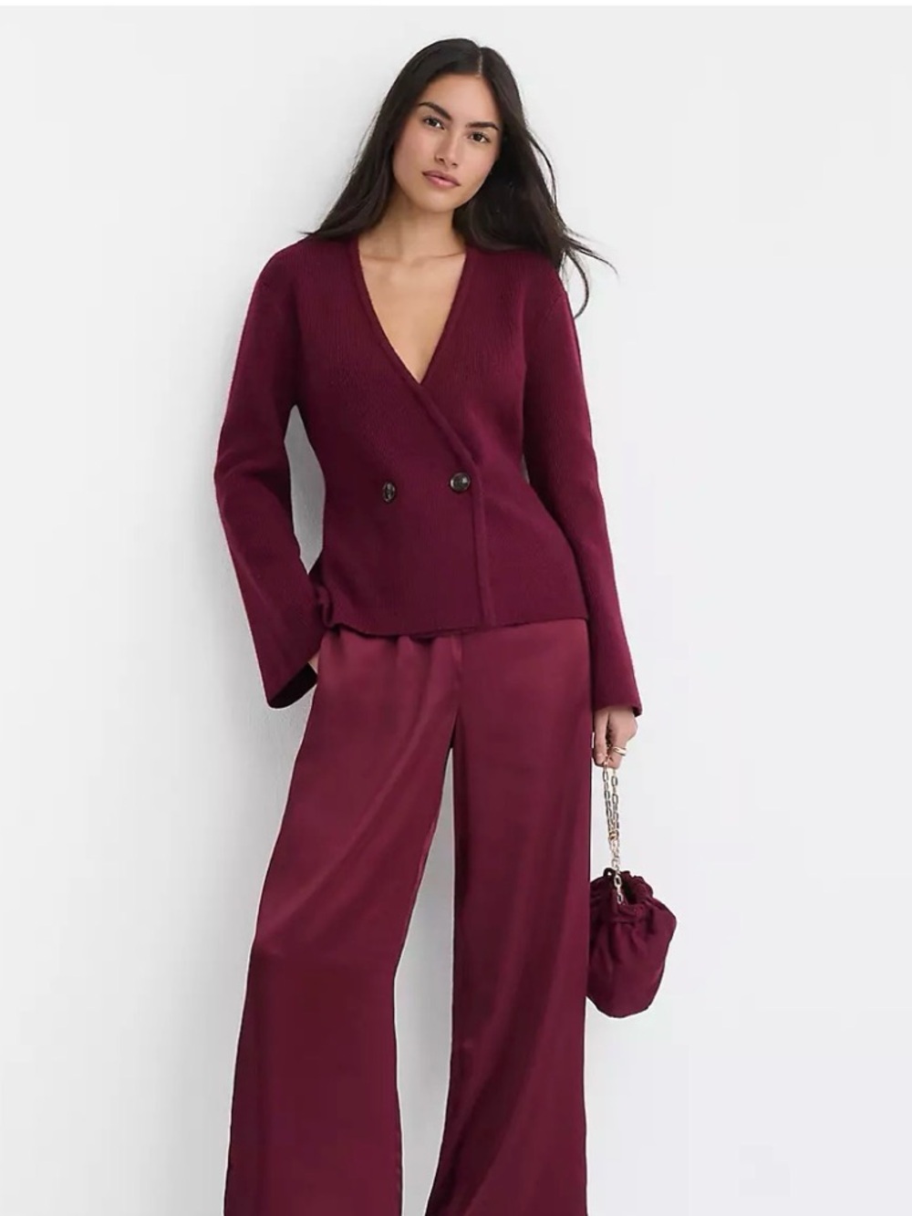 LOFT Ribbed Double Button Sweater - Picture 6 of 6